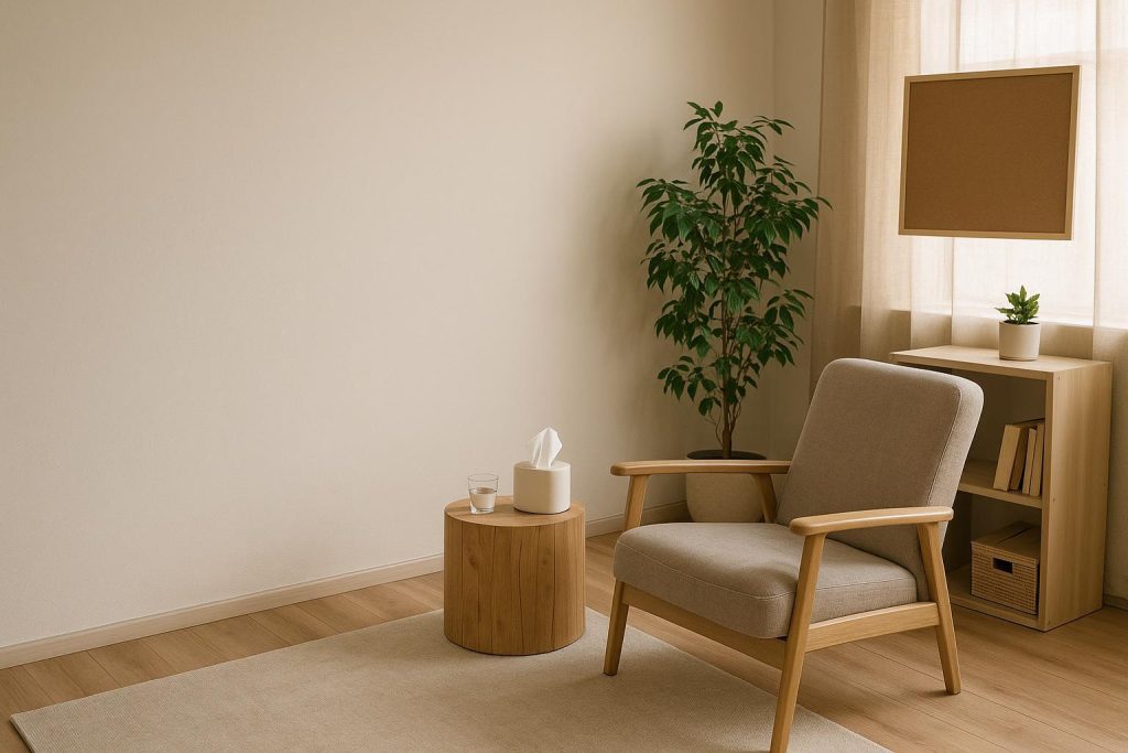 Warm therapy setting symbolizing supportive care for Borderline Personality Disorder.