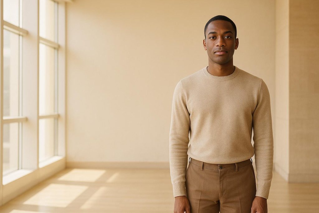 Person standing tall, showing improved posture from spinal adjustments by chiropractors align spine